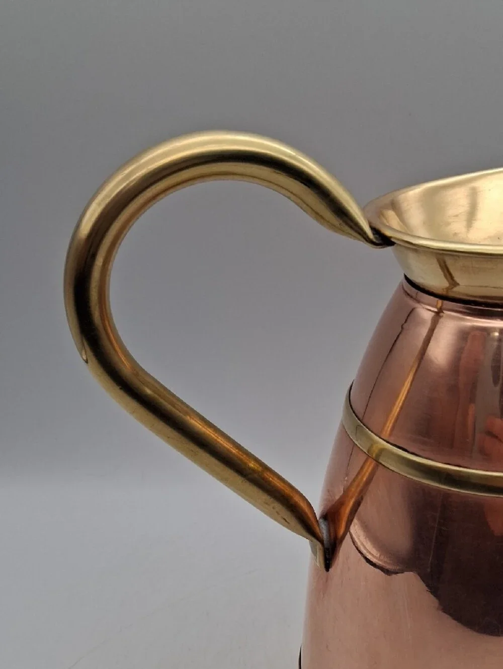 Copper and Brass Pitcher - Polished Copper Decorative Water Jug Peerage Regd
